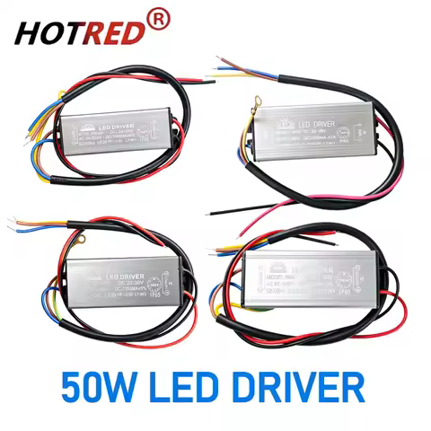 LED Driver 50W Adapter Transformer AC85V-265V to DC22-38V/30-36V/15-34V IP65 Waterproof Power Supply