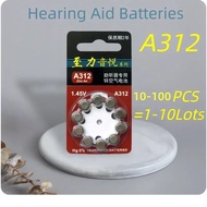 10-100PCS Zenipower Zinc Air Hearing Aid Batteries A312 312A ZA312 312 PR41 S312 Battery