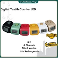 KL Stock Digital Tasbih Counter Tally Counter with LED Display USB Rechargeable Mini Prayer Counter 
