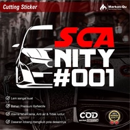 Custom SCANITY Logo Cutting Sticker Register Number Car Sticker Kereta