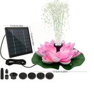 1.8W Solar Powered Lotus Fountain Pump With 6 Different Nozzles, Bird Bath Fountain, Outdoor Garden 