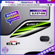 STICKER STRIP PINTU SAMPING ELF MACAN DECAL STIKER DECAL VARIASI MOBIL ISUZU EURO 2