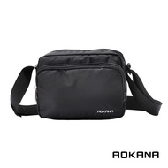 AOKANA Waterproof Side Backpack 7 Compartment Design Crossbody Bag Black 02-018 Made In Taiwan