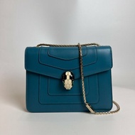 BVLGARI 湖水綠單層肩背包
