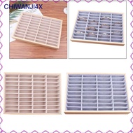 [chiwanji4x] 40 Grid Show Box Jewelry Tray Case with Velvet Elegant Organizer Storage Box