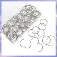 (XURN) 60 PCS Loose Leaf Binder Rings 1-Inch Office Book Rings Nickel Plated Steel Binder Rings Key 