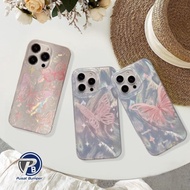 Ss945 New Clarity Swirl Case Pink Butterfly Hardcase Casing hp Compatible for Oppo A3 PRO A5i A5 5G 