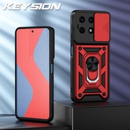 KEYSION เคสเกราะกันกระแทกสำหรับ HONOR X8A X8แหวนป้องกันเลนส์กล้องสไลด์ขนาด5G ฝาหลังโทรศัพท์สำหรับ Hu