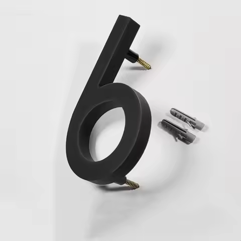 125mm Floating House Number 5 in.Black A B C Numbers Address Sign #0-9 Letters Big Modern Door Plate