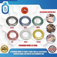 STRANDED WIRE 22-AWG (1-ROLL/100-m), ELECTRICAL COOPER CABLE LED FOR DIY ELECTRONICS USE