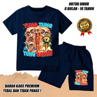 KATUN BOYS GIRLS SHORT SLEEVED SET BOYS TUNG TUNG TUNG SAHUR ANOMALI COTTON Baju Budak Lelaki Set Ba