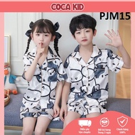 Đồ Ngủ Ngắn Tay Cho Bé Bộ Pijama Ngắn Tay Bé Trai Bộ Pijama Cho Bé Gái Chất Lụa In Hình Cực Yêu Cho 