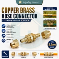 Quality Homes 8.5mm Water Pipe Connector Hose Extension, Brass Copper Join Repair, High Pressure