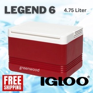 IGLOO Legend 6 Cooler Box ( Original, 4.75 Liter Volume, extended ice retention, Made in USA)