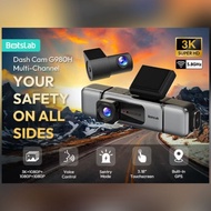 Botslab G980H 3K Multi-Channel Dash Cam | Front + Rear + Interior | GPS | WiFi