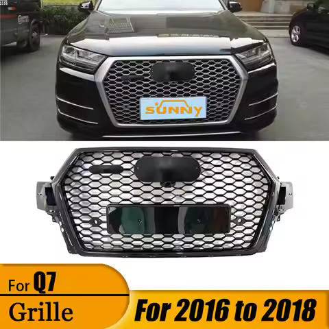 For 2016-2018 For Audi Q7 Center Mesh Conversion RSQ7 Style For Audi Q7 Conversion Front Bumper Cent