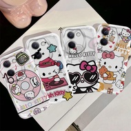 Casing For Redmi A5 4G POCO C71 4G Cartoon Cream Cover Pink Cat KT Couple Soft TPU 3D Waves Silicone