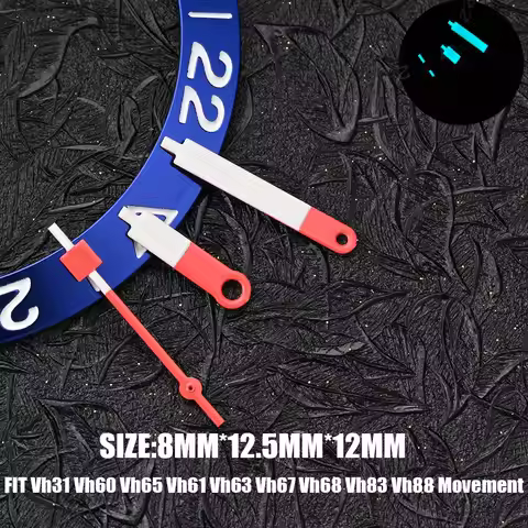 VH31 HANDS Watch Hands for Vh31 Movement Red Finish High Quality BGW9 Luminous Vh31 Movement Watch P