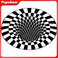 Round Carpet Wear Resistant Washable Geometric Anti-Skid 3D Stereo Vision Carpet Area Rug Bedroom Fl