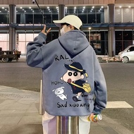【Plus Size M-8XL】2025 Men's Hoodie Cartoons Crayon Shin-chan Print Sweatshirt Trend Loose Personalit