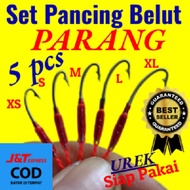 5 pcs Set Pancing Belut Sawah Kail Urek Belut bahan kail baja putih tali senar niylon damyl mambo pe