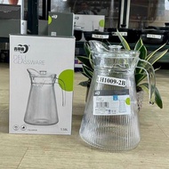 Glass Water Bottle Smooth Flower Leaf Glass Water Container Capacity 1500ml MB7