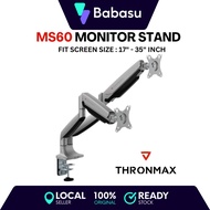 THRONMAX DUAL MONITOR STAND 17" - 35" ICNH Powder Coating Matte Black Curved Screen 1~12kg (MS60)