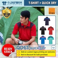 [Original Brand] Oren Sport QD63 Unisex Quick Dry Collar Sublimation Polo Shirt / Corporate T-Shirt 