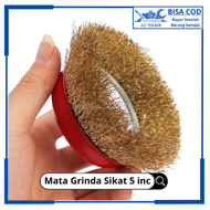Sikat Kawat Mata GerindanBrush Grinda Poles Besi Logam  Mata Gerinda Sikat Mangkok Cup Brush 5 Inch