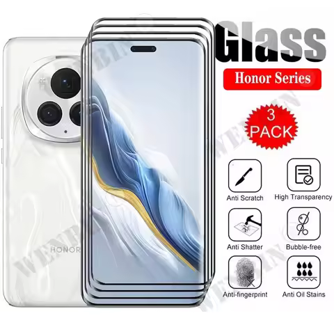 3 Pcs Tempered Glass For Honor Magic 4 5 6 Pro Lite 100 90 70 60 Pro X9b X8b X9 X8 X7 X6 X5 Curved F