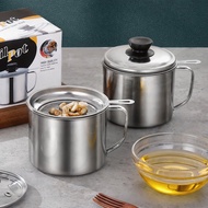 Stainless Steel Oil Filter Large Capacity Oil Jug Oil Bottle With Lid Oil Cooking Oil Filter Jug