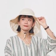 COOL 涼感抗UV透氣網眼附防風繩寬簷遮陽帽