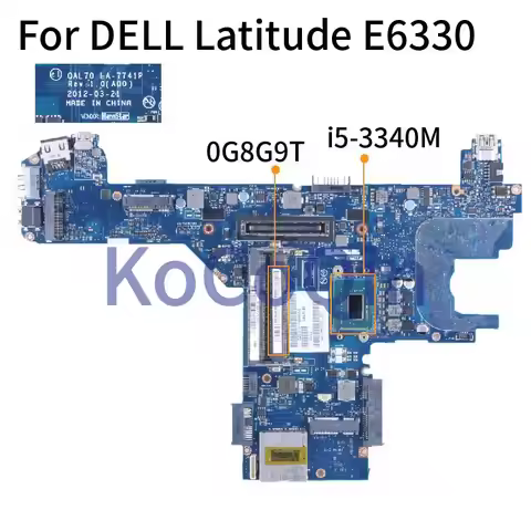 For DELL Latitude E6330 i5-3340M Notebook Mainboard 0G8G9T LA-7741P SR0XB DDR3 Laptop Motherboard