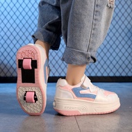 Kasut Heelys Kanak-Kanak Gadis Remaja Skates Roda Berganda Roda Berganda Boleh Tarik Roda Berganda B