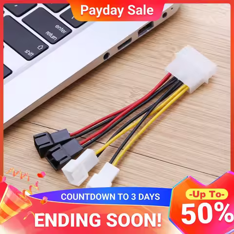 1pcs 4-Pin to 3-Pin fan Power Cable Adapter Connector 12v*2 / 5v*2