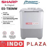 Mesin cuci 2 tabung 8 kg SHARP ES-T80MW