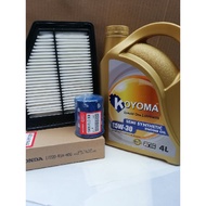 HONDA CIVIC TRO FB 1.8, 2.0 AIR FILTER + OIL FILTER + KOYOMA 5W30 SEMI SYNTHETIC ENGINE OIL