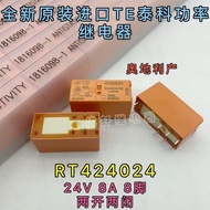 RT424024 Brand New TE Taike 24VDC 8A8 Pin Two Open Two Closed Double Knife Double Throw Relay RTE240