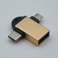 Gold USB 2in1 OTG 2 in 1 USB type C - Micro USB - USBC - SKU 2.005.0100