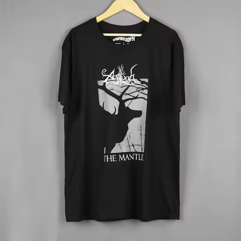 Agalloch T-Shirt The Mantle Black Folk Metal Band Ulver Men Summer Washed Cotton Short Sleeves Loose