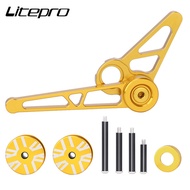 Litepro Folding Bike Rear Derailleur Chain Tensioner CNC Aluminum Alloy 130g Rear Shift Stabilizer Pressure Chain Tensioner 1-6 Speeds Original Guide Wheels Supporter For Brompton 3sixty Bicycle