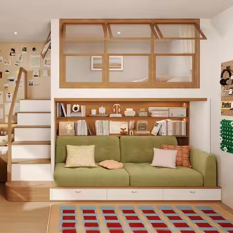 American Children's Bed Under Cabinet High High Castle Sibling Secret Base Bunk Tree House Bed