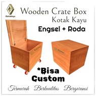 Wooden box 50x50 cm wooden crate lid wooden crate storage box