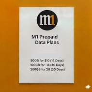 M1 Prepaid Data Plans – 50 GB for $10 (14 Days), 100 GB for $14 (30 Days), 300 GB for $28 (30 Days)