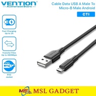 Vention Kabel Charger Powerbank Pendek USB A to Micro USB Android Fast Charging