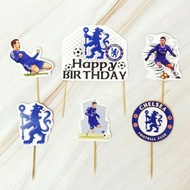 satu set cake topper toper hiasan kue ulang tahun karakter chelsea fc CHELSEA FC
