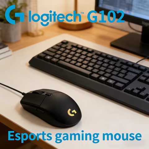 Logitech G102 LIGHTSYNC RGB Gaming Mouse, Customizable Dynamic Lighting, 6 Programmable Buttons for 