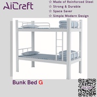🛏️[SG STOCK] Bunk Bed G Metal Steel Frame Double Decker Student Dormitory Modern Minimalist Strong Sturdy Hostel Staff🛏️