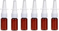 6Pcs 10ml/0.34oz Amber Refillable Plastic Nasal Spray Bottle Empty Fine Mist Sprayers Atomizers Bott