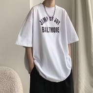 Couple outfit Korean version simple letter round neck short sleeved men and women's sports T-shirt t